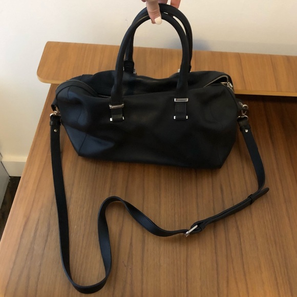 Massimo Dutti, Bags, Massimo Dutti Black Leather Bowling Bag